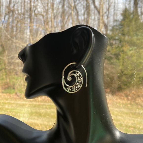 Sterling Silver Bali Style Hoops - Picture 6 of 6